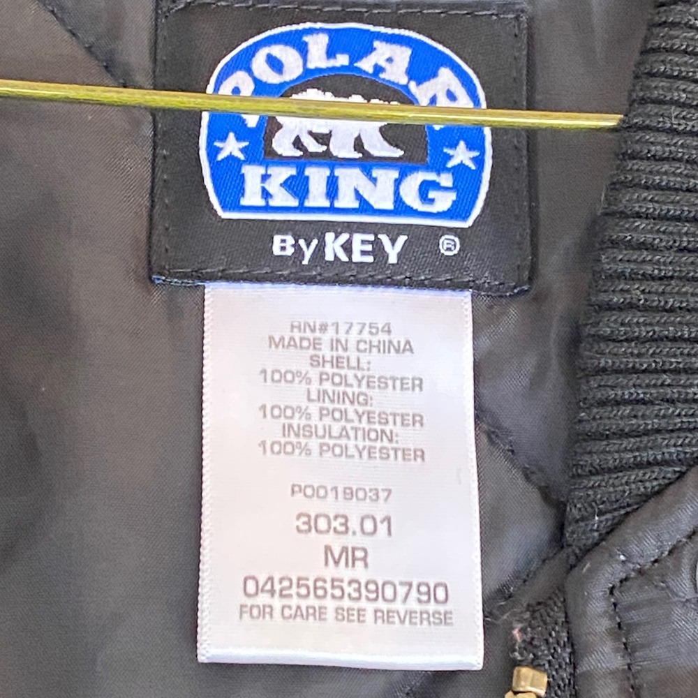 Polar King By Key Quilted Bomber Jacket Black Diamond Stitch Mens Workwear MR - Picture 4 of 7